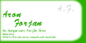 aron forjan business card